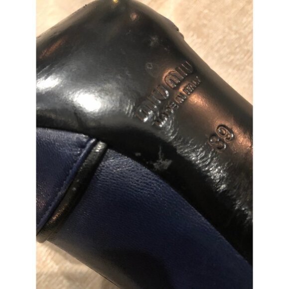 MIU MIU navy leather pumps heels size 39 - Picture 12 of 12